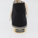 CHANEL High Cut Sneakers Canvas Black White A01852 CC Auth SW2298A-12