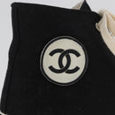 CHANEL High Cut Sneakers Canvas Black White A01852 CC Auth SW2298A-13