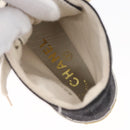 CHANEL High Cut Sneakers Canvas Black White A01852 CC Auth SW2298A-15