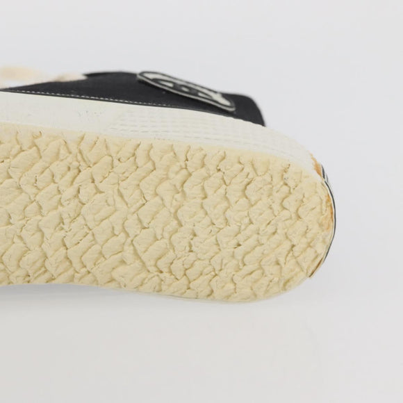 CHANEL High Cut Sneakers Canvas Black White A01852 CC Auth SW2298A