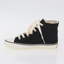 CHANEL High Cut Sneakers Canvas Black White A01852 CC Auth SW2298A-5