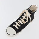 CHANEL High Cut Sneakers Canvas Black White A01852 CC Auth SW2298A-6
