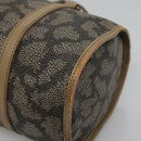 SAINT LAURENT Hand Bag Embossed Leather Gray Auth sw230-9