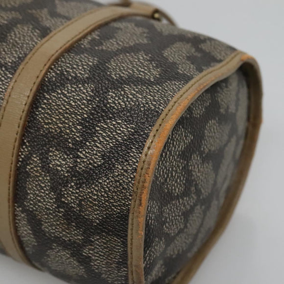 SAINT LAURENT Hand Bag Embossed Leather Gray Auth sw230