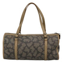 SAINT LAURENT Hand Bag Embossed Leather Gray Auth sw230-2