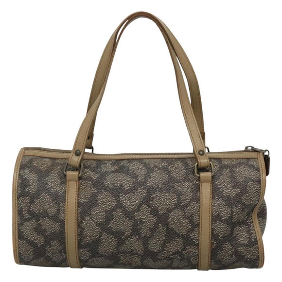 SAINT LAURENT Hand Bag Embossed Leather Gray Auth sw230