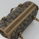 SAINT LAURENT Hand Bag Embossed Leather Gray Auth sw230-6