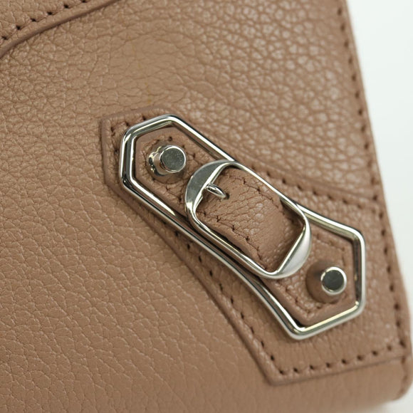 BALENCIAGA Continental Long Wallet Leather Pink Silver 390187 Auth SW2300M