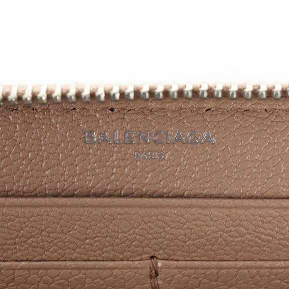 BALENCIAGA Continental Long Wallet Leather Pink Silver 390187 Auth SW2300M