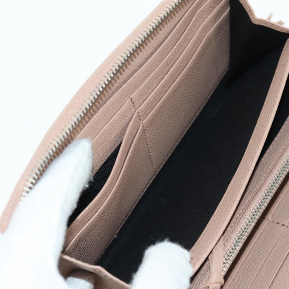 BALENCIAGA Continental Long Wallet Leather Pink Silver 390187 Auth SW2300M