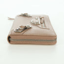 BALENCIAGA Continental Long Wallet Leather Pink Silver 390187 Auth SW2300M-4