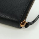 BALENCIAGA Neo Classic Continental Wallet Leather Black Gold 640115 Auth SW2301M-16