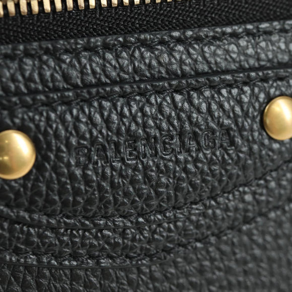 BALENCIAGA Neo Classic Continental Wallet Leather Black Gold 640115 Auth SW2301M