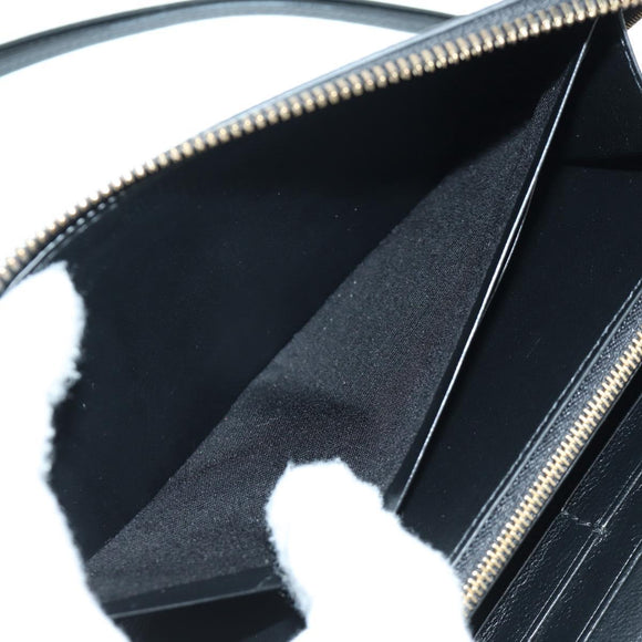 BALENCIAGA Neo Classic Continental Wallet Leather Black Gold 640115 Auth SW2301M