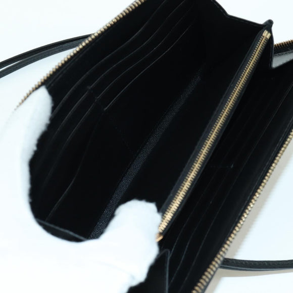 BALENCIAGA Neo Classic Continental Wallet Leather Black Gold 640115 Auth SW2301M