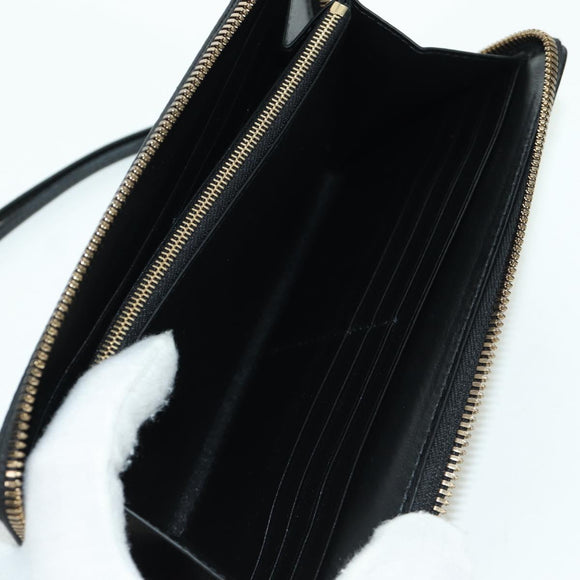 BALENCIAGA Neo Classic Continental Wallet Leather Black Gold 640115 Auth SW2301M