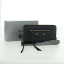 BALENCIAGA Neo Classic Continental Wallet Leather Black Gold 640115 Auth SW2301M-12