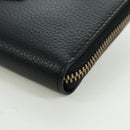 BALENCIAGA Neo Classic Continental Wallet Leather Black Gold 640115 Auth SW2301M-14