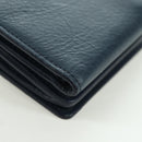 BALENCIAGA Classic Mini Trifold Wallet Lammleder Navy Gold 477455 Auth SW2303M-15