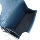 BALENCIAGA Classic Mini Trifold Wallet Lammleder Navy Gold 477455 Auth SW2303M-8
