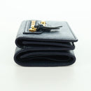BALENCIAGA Classic Mini Trifold Wallet Lammleder Navy Gold 477455 Auth SW2303M-3