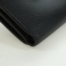BALENCIAGA Trifold Wallet Leather Black Gold 655743 Auth SW2304M-15