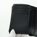 BALENCIAGA Trifold Wallet Leather Black Gold 655743 Auth SW2304M-18