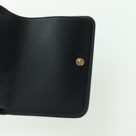 BALENCIAGA Trifold Wallet Leather Black Gold 655743 Auth SW2304M