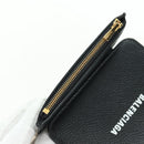 BALENCIAGA Trifold Wallet Leather Black Gold 655743 Auth SW2304M-22