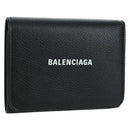 BALENCIAGA Trifold Wallet Leather Black Gold 655743 Auth SW2304M-1