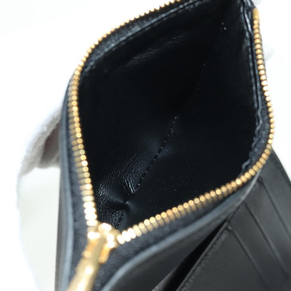 BALENCIAGA Trifold Wallet Leather Black Gold 655743 Auth SW2304M