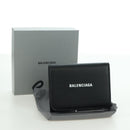 BALENCIAGA Trifold Wallet Leather Black Gold 655743 Auth SW2304M-12