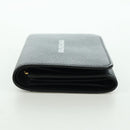 BALENCIAGA Trifold Wallet Leather Black Gold 655743 Auth SW2304M-3