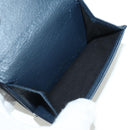BALENCIAGA Classic Mini Trifold Wallet Lamb Skin Navy Gold 477455 Auth SW2305M-8