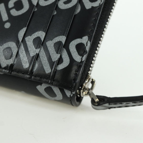 BALENCIAGA Coin Purse Leather Black 616911 Auth SW2306M