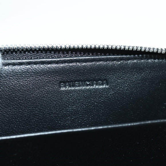 BALENCIAGA Coin Purse Leather Black 616911 Auth SW2306M