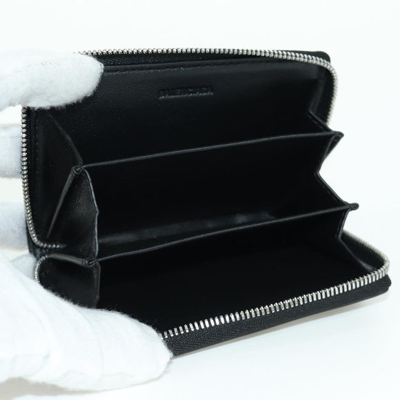 BALENCIAGA Coin Purse Leather Black 616911 Auth SW2306M