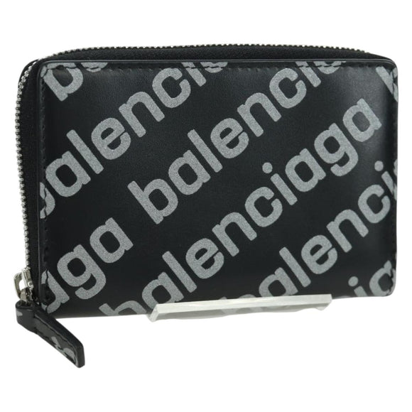 BALENCIAGA Coin Purse Leather Black 616911 Auth SW2306M