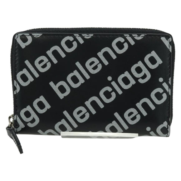 BALENCIAGA Coin Purse Leather Black 616911 Auth SW2306M