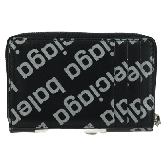 BALENCIAGA Coin Purse Leather Black 616911 Auth SW2306M