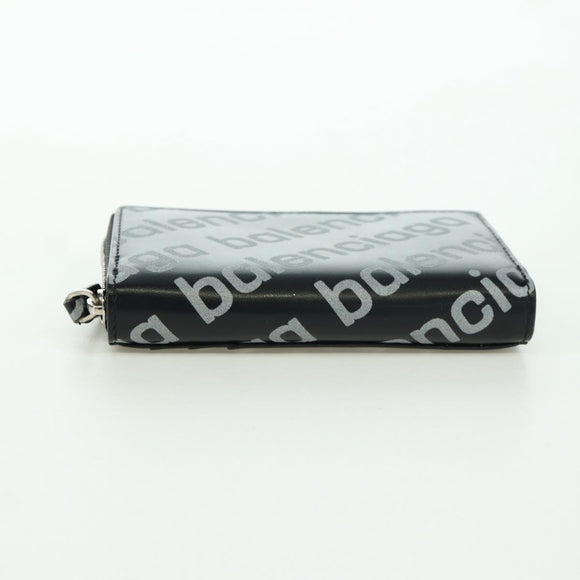 BALENCIAGA Coin Purse Leather Black 616911 Auth SW2306M