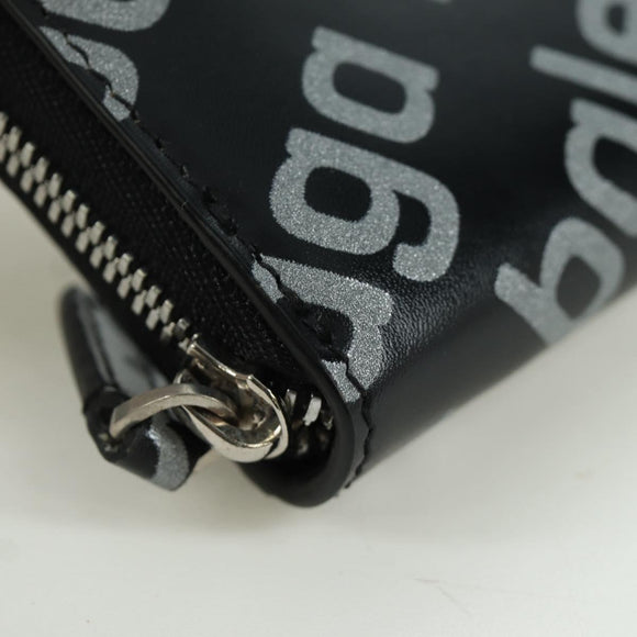 BALENCIAGA Coin Purse Leather Black 616911 Auth SW2306M