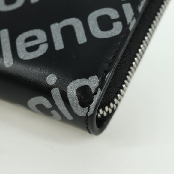 BALENCIAGA Coin Purse Leather Black 616911 Auth SW2306M