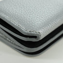 BALENCIAGA Trifold Wallet Leather Silver 593813 Auth SW2307M-15