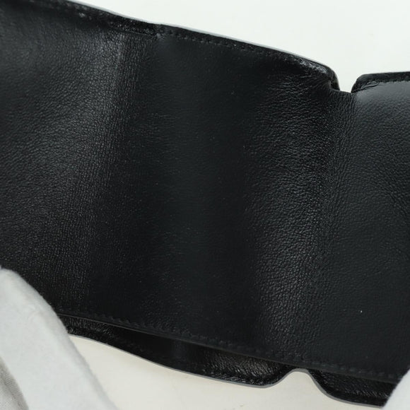 BALENCIAGA Trifold Wallet Leather Silver 593813 Auth SW2307M
