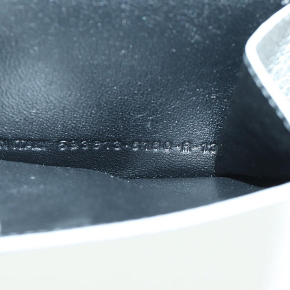 BALENCIAGA Trifold Wallet Leather Silver 593813 Auth SW2307M