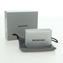 BALENCIAGA Trifold Wallet Leather Silver 593813 Auth SW2307M-12