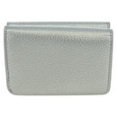 BALENCIAGA Trifold Wallet Leather Silver 593813 Auth SW2307M-2