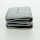 BALENCIAGA Trifold Wallet Leather Silver 593813 Auth SW2307M-4