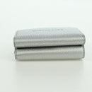 BALENCIAGA Trifold Wallet Leather Silver 593813 Auth SW2307M-5